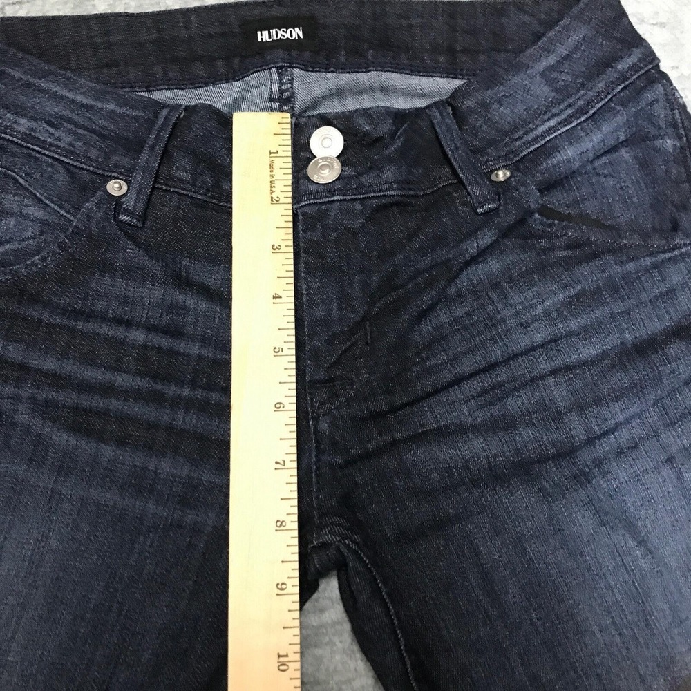 Hudson Jeans Womens 27 Dark Wash Blue Skinny Stretch Denim Flap Pocket Capsule - Picture 9 of 12
